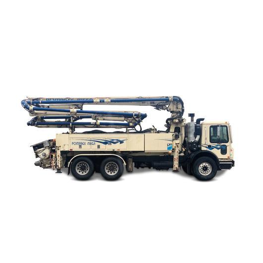 Pompe avec mât de distribution de marque Schwing S 28 X à louer