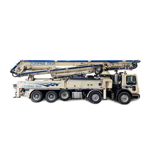 Pompe avec mât de distribution de marque schwing S 47 SX à louer