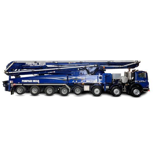 Pompe avec mât de distribution de marque Schwing S 58 SX à louer