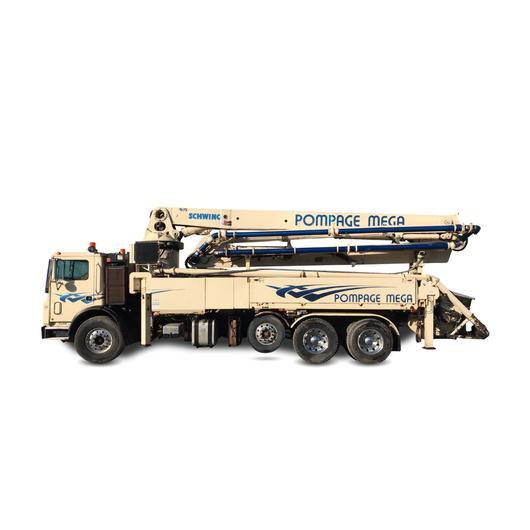 Pompe avec mât de distribution de marque Schwing S 32 X à louer